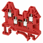 DINKLE 4W DIN RAIL TERMINAL RED 4MM
