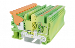 DINKLE DIN RAIL EARTH TERMINAL 6MM LEVER & PUSH IN SPRING CLAMP