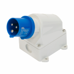 SCL 240V 16A BLUE INDUSTRIAL SURFACE MOUNT APPLIANCE INLET 3 PIN IP44