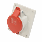 SCL 415V 16A RED INDUSTRIAL ANGLED PANEL MOUNT SOCKET 4 PIN IP44