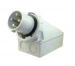 SCL 415V 63A RED INDUSTRIAL SURFACE MOUNT APPLIANCE INLET 4 PIN IP67