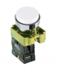 SCL 22MM PUSHBUTTON HEAD WHITE PROJECTING WITH 1 NO CONTACT