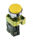 SCL 22MM PUSHBUTTON HEAD YELLOW PROJECTING WITH 1 NO CONTACT