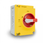 TELERGON S3 SWITCH DISCONNECTOR 3P 20A IN PLASTIC ENCLOSURE RED/YELLOW HANDLE