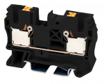 DINKLE DIN RAIL TERMINAL BLACK 6MM PUSH IN SPRING CLAMP