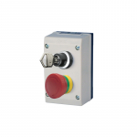 CONTROL STATION KEY & EM STOP GREY ENCLOSURE 1NO + 1NC