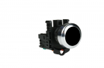 22mm PUSHBUTTON BLACK WITH METAL COLLAR + 1 N/O CONTACT