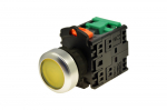 TEND 22mm ILLUMINATED P/BUTTON YELLOW 230V LED +1 N/O CONTACT