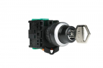 TEND 22mm 2 POS. 90 LATCHING KEY SWITCH. 1 N/O KEY REMOVE 1