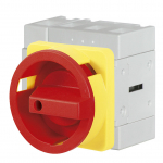 TELERGON REAR MOUNT ISOLATOR 4 POLE 40A RED/YELLOW HANDLE