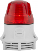 SIRENA MICROLAMP STEADY/FLASH ACOUSTIC RED V12DAC GREY BASE