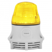 SIRENA MICROLAMP STEADY/FLASH ACOUSTIC YELLOW V240AC GY BASE