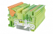 DINKLE DIN RAIL EARTH TERMINAL 2.5MM LEVER & PUSH IN SPRING CLAMP