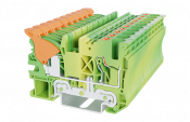 DINKLE DIN RAIL EARTH TERMINAL 6MM LEVER & PUSH IN SPRING CLAMP