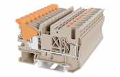 DINKLE DIN RAIL TERMINAL GREY 6MM LEVER & PUSH IN SPRING CLAMP