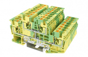 DINKLE DIN RAIL EARTH TERMINAL 2+2 2.5MM PUSH IN SPRING CLAMP