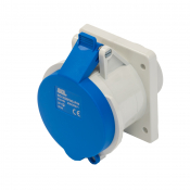 SCL 240V 32A BLUE INDUSTRIAL PANEL MOUNT SOCKET 3 PIN IP44