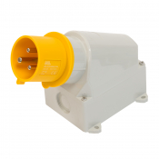 SCL 110V 32A YELLOW INDUSTRIAL SURFACE MOUNT APPLIANCE INLET 3 PIN IP44