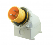 SCL 110V 32A YELLOW INDUSTRIAL SURFACE MOUNT APPLIANCE INLET 3 PIN IP67