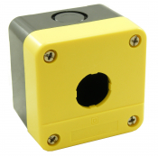 SCL 1 HOLE PUSHBUTTON ENCLOSURE IN YELLOW