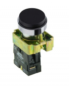 SCL 22MM PUSHBUTTON HEAD BLACK PROJECTING WITH 1 NO CONTACT
