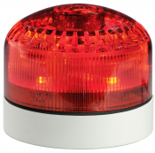 SOUNDER BEACON RED 12-24ACDC WITH GREY SHALLOW BASE