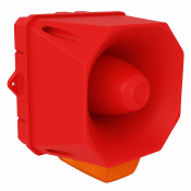 X10 MINI SOUND/BEACON 10-60VDC 10-30VAC RED BASE IP69K AMBER