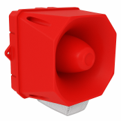 X10 MAXI SOUND/BEACON 10-60VDC 10-30VAC RED BASE IP69K CLEAR