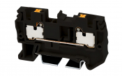 DINKLE DIN RAIL TERMINAL BLACK 4MM PUSH IN SPRING CLAMP