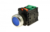 TEND 22mm ILLUMINATED P/BUTTON BLUE 110V LED + 1 N/O CONTACT
