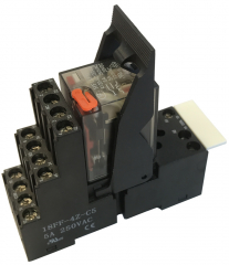 4RM Series 6 Amp 4 Pole Relay Interface Module with Lockable Test Button & LED